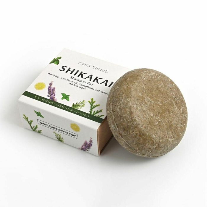 Alma Secret SHIKAKAI Champú Sólido Anticaspa Anticaída Fortalecedor 85 gr para Todo Tipo de Cabello Sin Sulfatos Vegano