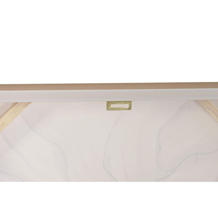 DKD Home Decor Cuadro Scandi Blanco Lienzo MDF Abstracto 62 x 62 x 4.5 cm (2 Unidades)