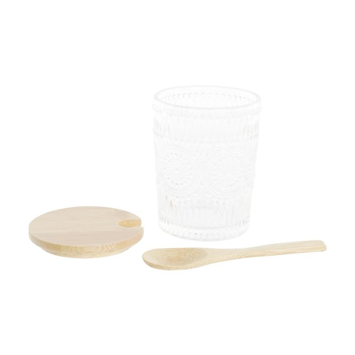DKD Home Decor Azucarero Basicos Set de 3 piezas 300ml de Cristal y Bambú Transparente y Natural 10x28x13.5 cm 2 DKD Home Decor Azucarero Basicos Set de 3 piezas 300ml de Cristal y Bambú Transparente y Natural 10x28x13.5 cm 2