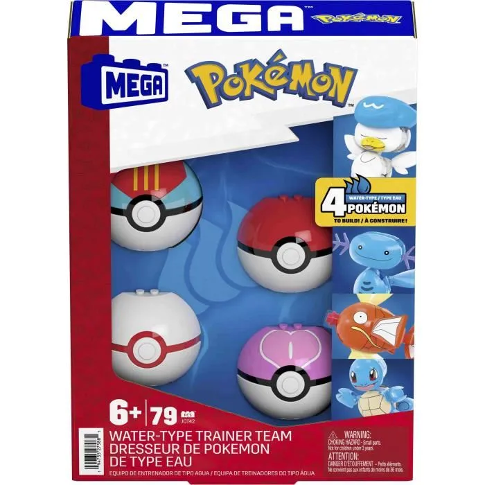 Mega Bloks Equipo De Entrenador De Agua Pokemon JCT42 Mega con Squirtle, Magikarp, Shellder y Quaxly +6 años 3