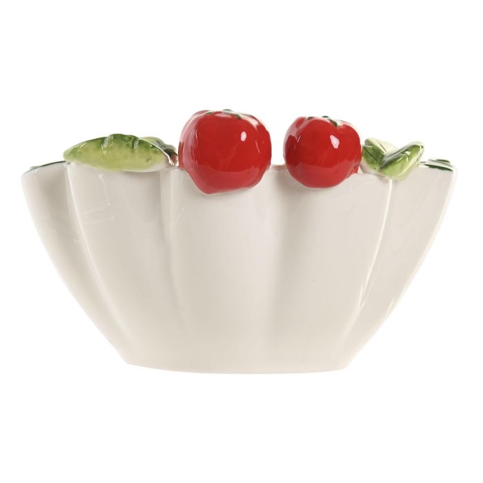 Bol Mediterraneo DKD Home Decor Blanco Rojo 15 x 8 x 16 cm 2