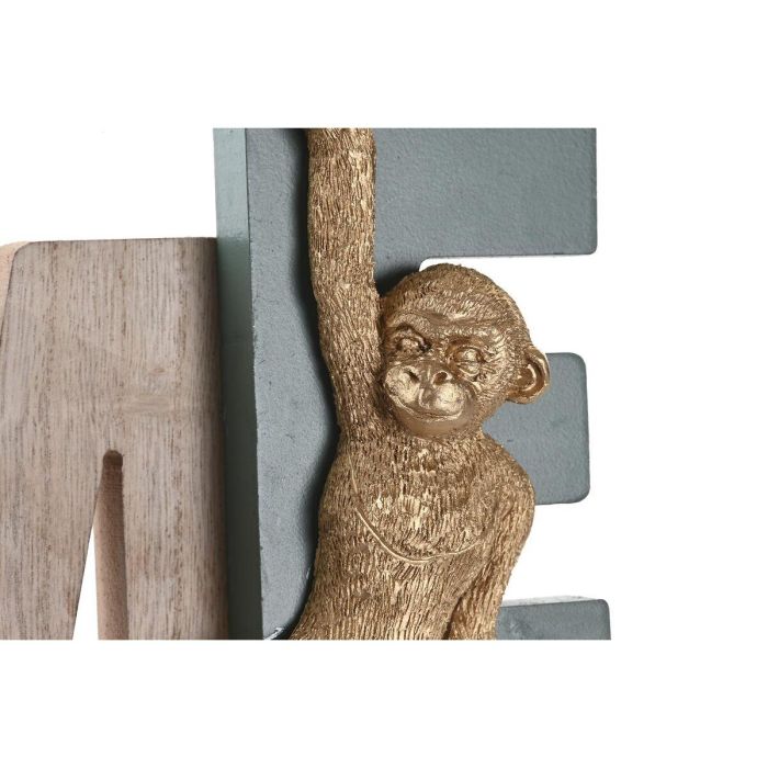 DKD Home Decor Decoracion Pared Tropical Verde Amarillo MDF 5 x 22 x 42 cm 1