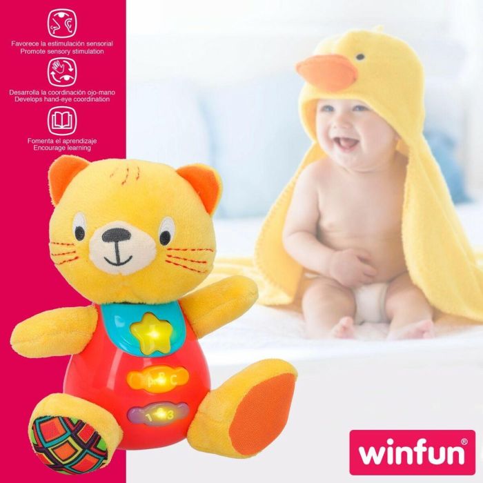 Peluche con Sonido Winfun Gato 16 x 17,5 x 10,5 cm (6 Unidades) 1