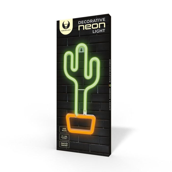Lampara Forever Neon Led Cactus Orange 9 Lampara Forever Neon Led Cactus Orange 9