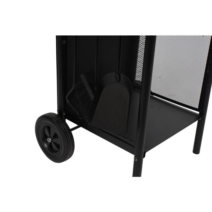 DKD Home Decor Leñera Loft Negro Acero y Plástico Set de 3 Piezas 36 x 81 x 42 cm 2