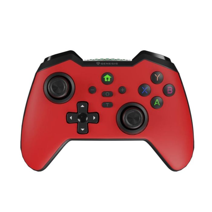 GENESIS Mangan 400 Gamepad Inalámbrico Bluetooth Rojo para Android, Mac, Nintendo Switch, PC, iOS Analógico/Digital con Vibración y 15h Autonomía