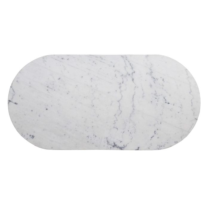 Mesa Comedor Blanco-Negro Metal-Mármol 120 X 60 X 71 cm