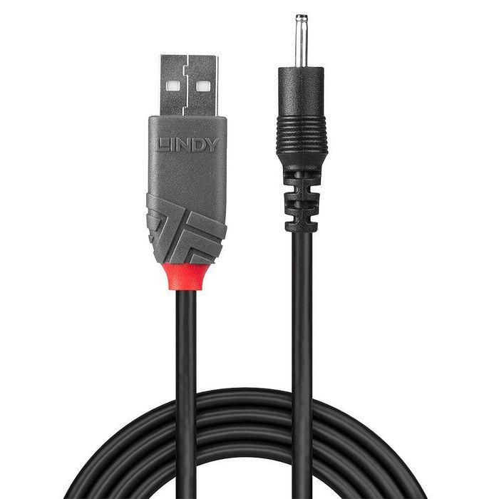 Lindy Cable Alimentación USB Tipo A a DC 1.5m, 5V 0.9A, Conector 2.5mm Exterior / 0.7mm Interior para Dispositivos 1