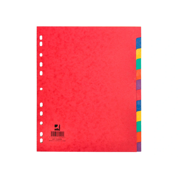 Q-connect Separadores Cartulina Brillo Juego de 12 DIN A4+ Colores Vivos Opacos 2 Q-connect Separadores Cartulina Brillo Juego de 12 DIN A4+ Colores Vivos Opacos 2