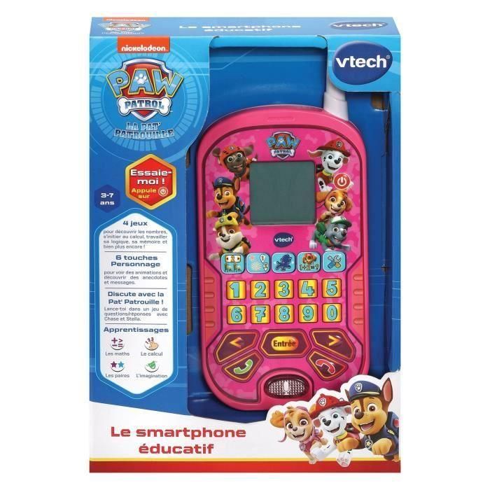 VTECH Paw Patrol: Smartphone Educativo Interactivo para Niños con 6 Actividades, Rosa 1