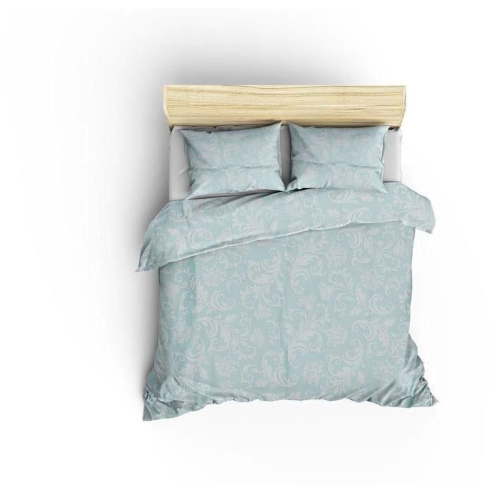 Juego de cama - 1 funda nórdica 220x240 cm + 2 fundas de almohada 60x60 cm - 100% algodón satén - Blanco 1 Juego de cama - 1 funda nórdica 220x240 cm + 2 fundas de almohada 60x60 cm - 100% algodón satén - Blanco 1
