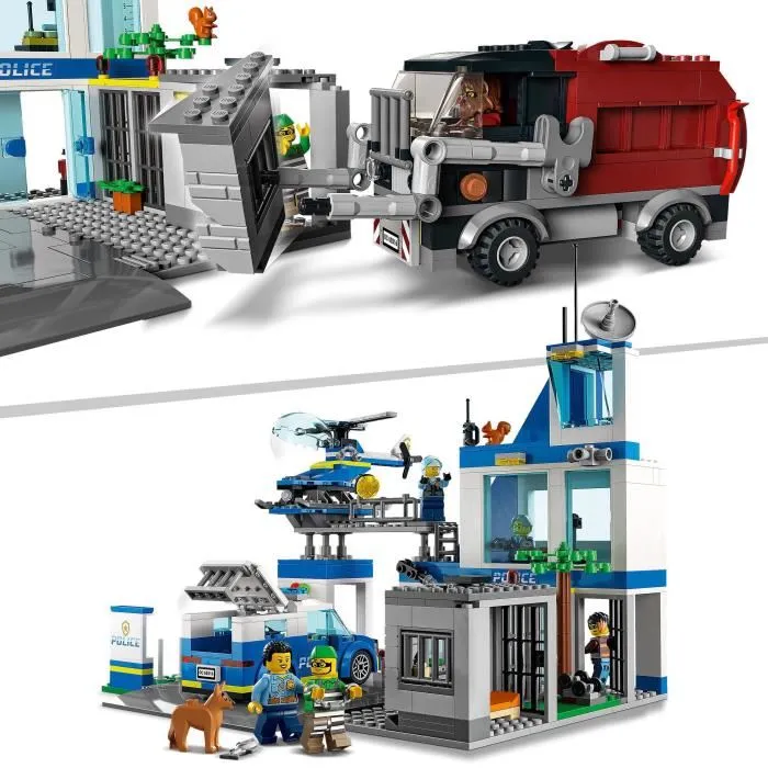 Lego 60316 Comisaría de Policía de la Ciudad, Coche de Juguete, Camión de Basura y Helicóptero Niños +6 Años, Set Aventuras 2 Lego 60316 Comisaría de Policía de la Ciudad, Coche de Juguete, Camión de Basura y Helicóptero Niños +6 Años, Set Aventuras 2