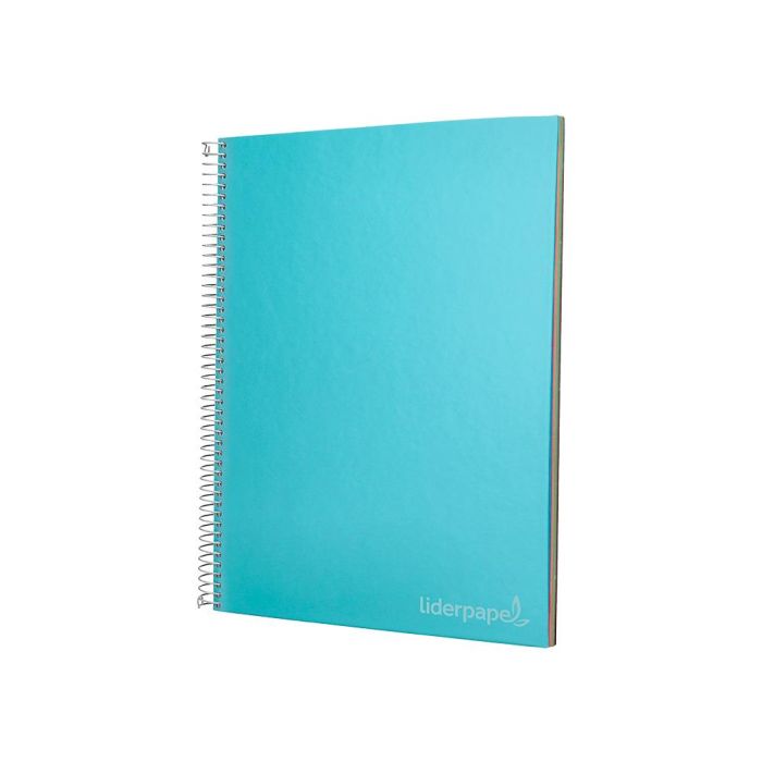 Cuaderno Espiral Liderpapel A4 Micro Jolly Tapa Forrada 140H 75 gr Cuadro 5 mm 5 Bandas4 Taladros Color Celeste 5