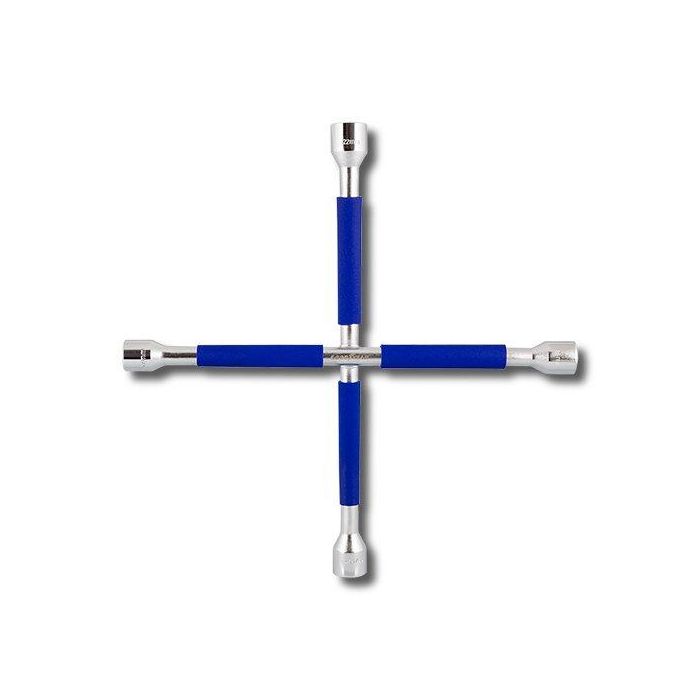 Good Year Cs10 GOD4012 Llave de Rueda Cruz Fija con recubrimiento antideslizante, medidas 17, 19, 22 mm y 13/16" 1