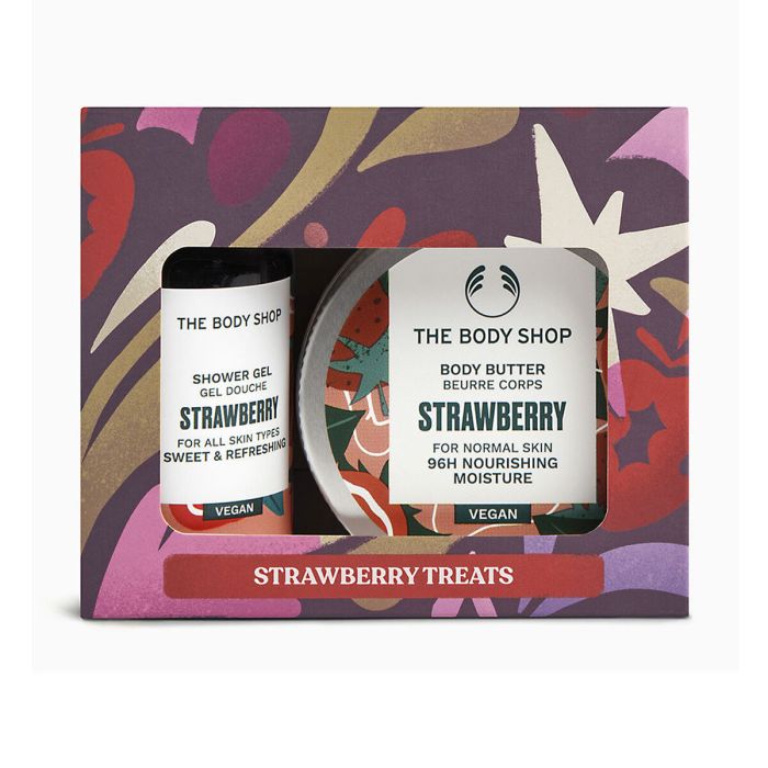 The Body Shop Estuche Strawberry 2 pz - Gel de Ducha 60ml y Manteca Corporal 50ml para Piel Suave y Sedosa