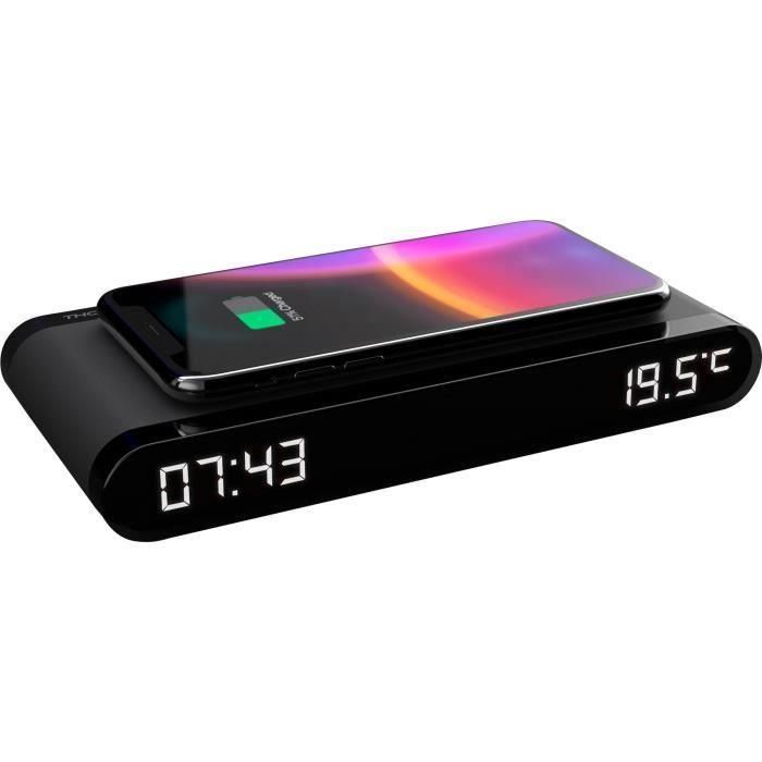 Estación de carga para despertador - THOMSON - Negro - Inducción 15W, Temperatura, Puerto USB-C, Fuente de alimentación. 230 V Estación de carga para despertador - THOMSON - Negro - Inducción 15W, Temperatura, Puerto USB-C, Fuente de alimentación. 230 V
