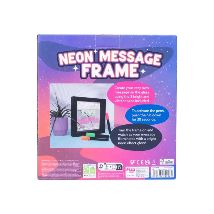 Wondee Marco de mensajes con efecto luz neón iluminado 235x42x245 mm 9
