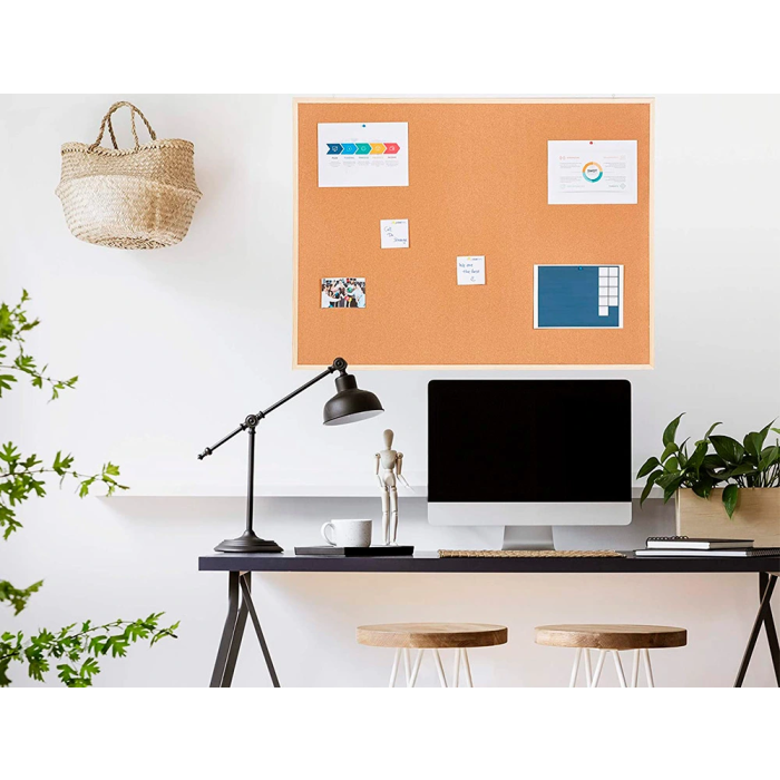 Q-connect Pizarra Corcho 40x30 cm Marco de Madera Natural 7