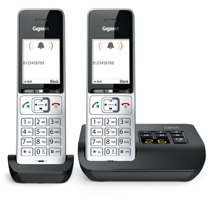 Gigaset COMFORT 500A duo Teléfono DECT/analógico con contestador automático, manos libres e identificador de llamadas, Negro/Plata 13