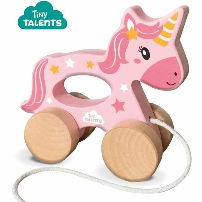 Ses Creative Unicornio de madera 2 en 1 para empujar o tirar Rosa SES8710341131371 5