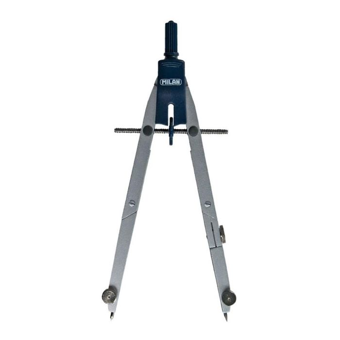 Milán Compás con Bigotera Automática de Apertura Rápida, 12 cm, Metal, Cromado 0 Milán Compás con Bigotera Automática de Apertura Rápida, 12 cm, Metal, Cromado 0