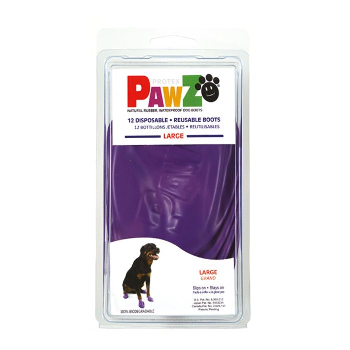 Pawz Botas Perro Morado Talla L - Goma Natural Biodegradable, Impermeables, Protección Patas Suelo Caliente y Nieve, Pack 12 3 Pawz Botas Perro Morado Talla L - Goma Natural Biodegradable, Impermeables, Protección Patas Suelo Caliente y Nieve, Pack 12 3