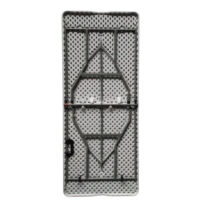 Mesa Plegable 180 cm para 8 personas - Plástico y Metal - Resistente a la Intemperie y Golpes - Carga 150 kg - Interior/Exterior 2