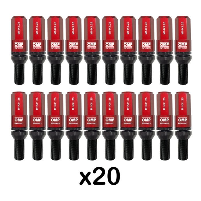 Kit de tornillos OMP OMPS09971406 28 mm Rojo M14 x 1,25 4