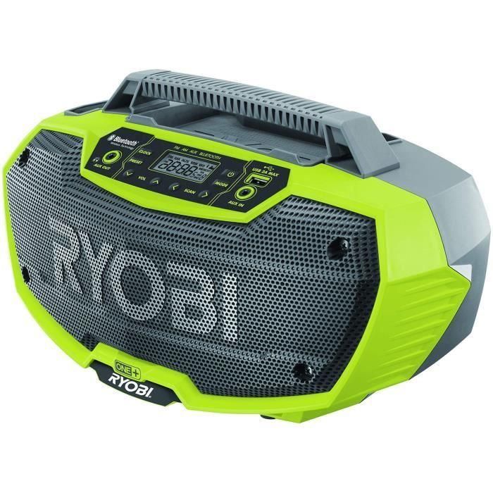 Ryobi Radio de Estación de Trabajo Estéreo Bluetooth 18V con Puerto de Carga USB 1