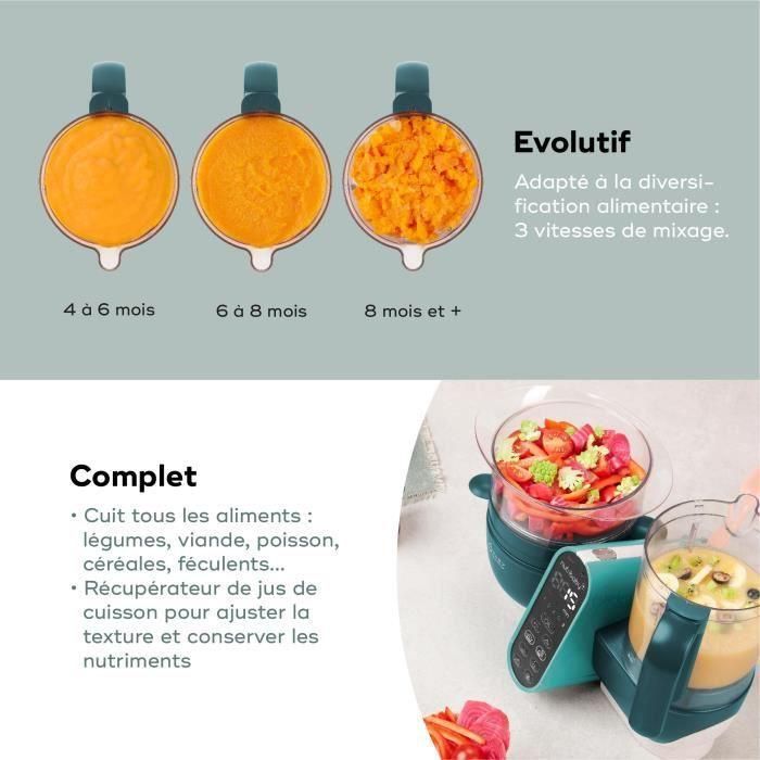Babymoov BBMA001136 Nutribaby+ Robot Multifunción 6 en 1 Vapor y Mezclador - Opal Green 4