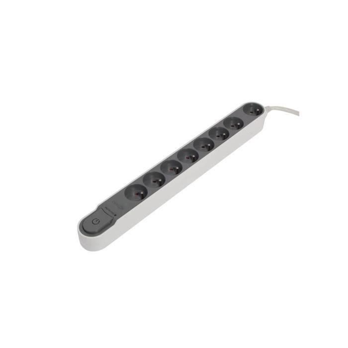 Chacon Regleta Protector de Sobretensión y Pararrayos de 8 Enchufes con Interruptor, Cable de 1,5m 16A Gris 1 Chacon Regleta Protector de Sobretensión y Pararrayos de 8 Enchufes con Interruptor, Cable de 1,5m 16A Gris 1
