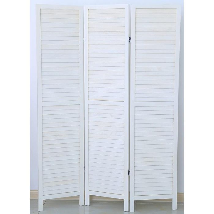 Atmosphera Biombo de madera de paulownia color blanco 170x40 cm 0 Atmosphera Biombo de madera de paulownia color blanco 170x40 cm 0