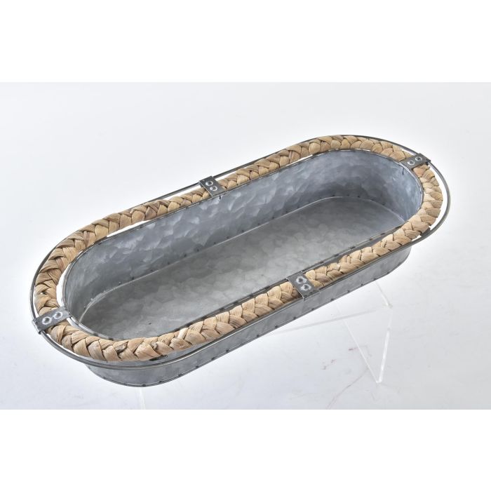 DKD Home Decor Centro de Mesa Cottage Gris Marrón de Hierro y Fibra - 26L x 7A x 51AN cm - Set de 2 1 DKD Home Decor Centro de Mesa Cottage Gris Marrón de Hierro y Fibra - 26L x 7A x 51AN cm - Set de 2 1