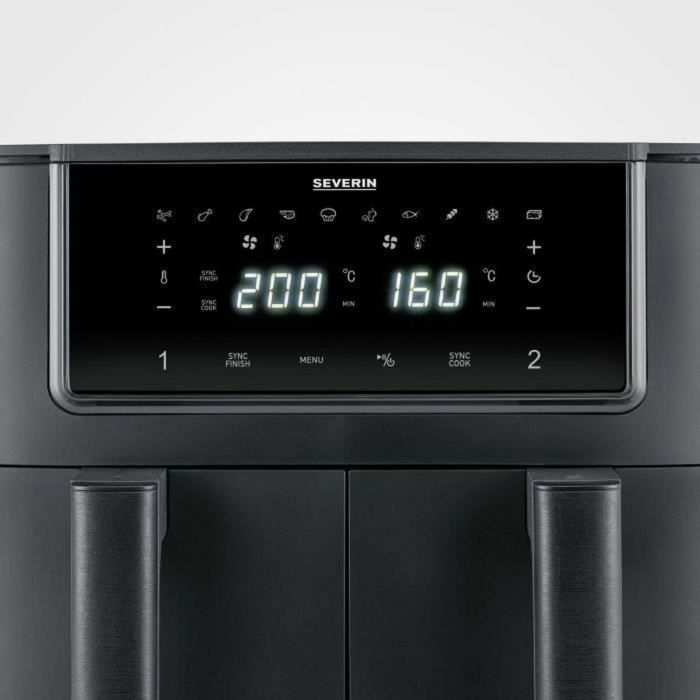 Severin AAATN60221 Freidora de aire de doble tanque de 8L y 2600W con 10 programas 3