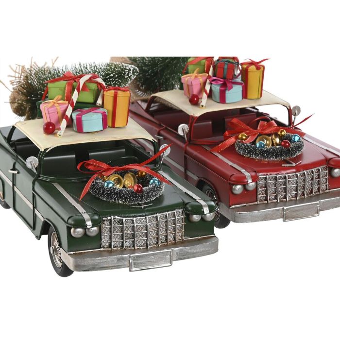 Vehiculo Decoracion Navidad Tradicional DKD Home Decor Rojo Verde 14.5 x 23 x 36 cm (2 Unidades) 2