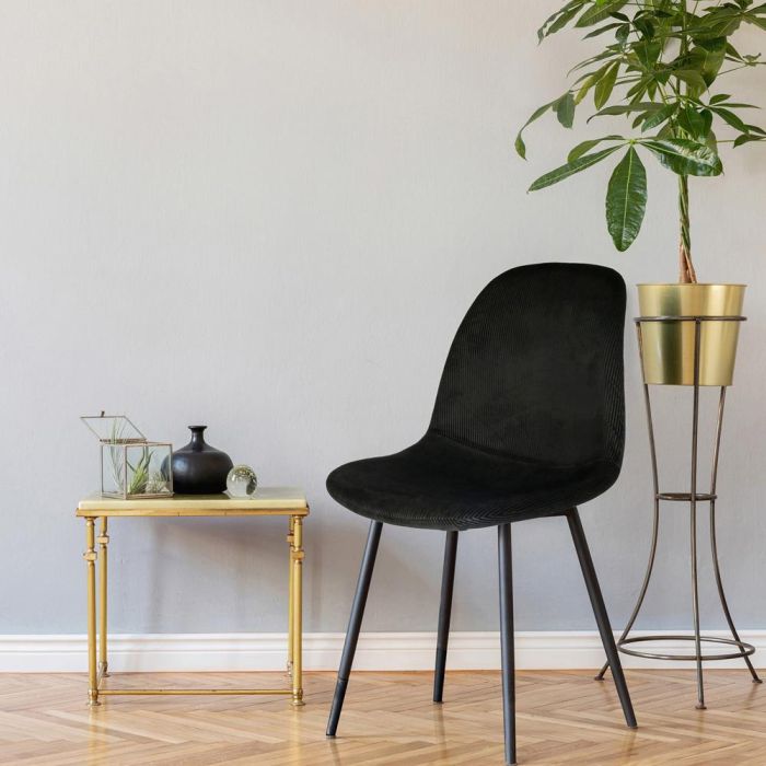 Home Deco Factory Silla Giulia Terciopelo Negra - Colección Lounge 6