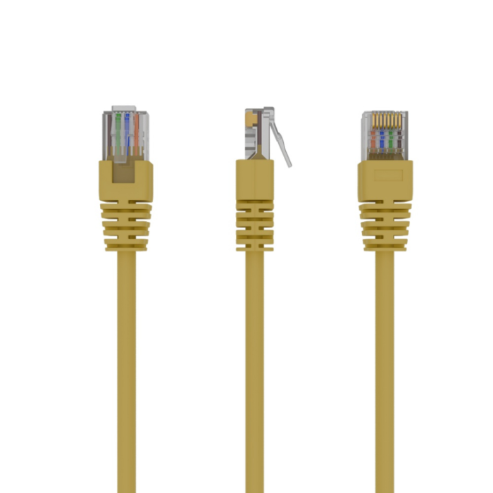 GEMBIRD PP12-1M/Y Cable de Red Cat5e U/UTP Amarillo 1m Conectores RJ-45 Chapados en Oro