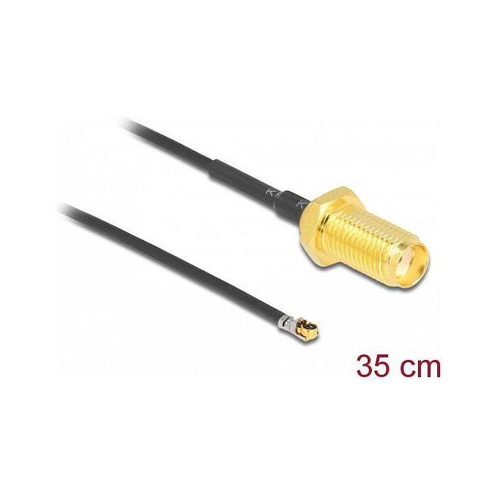 DeLOCK Cable Antena SMA Hembra a MHF 4L LK Macho, 35 cm, Negro - 0.35 m, 50 Ω 1 DeLOCK Cable Antena SMA Hembra a MHF 4L LK Macho, 35 cm, Negro - 0.35 m, 50 Ω 1