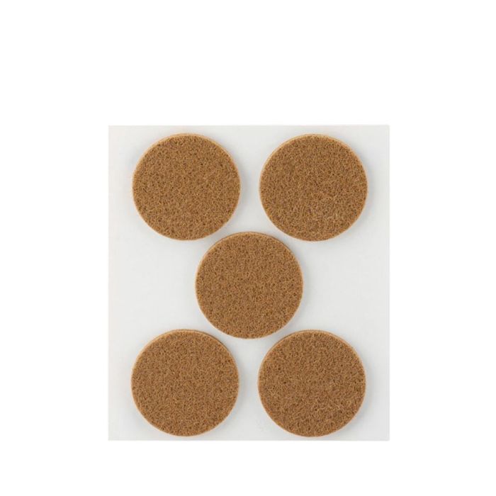 Inofix Plasfix Pack 5 fieltros marrón sintéticos adhesivos Ø34mm, lana acrílica, protección y silencio