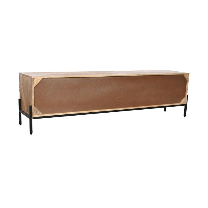 Mueble de TV Home ESPRIT Negro Dorado Natural Madera Madera de mango 180 x 40 x 50 cm 1