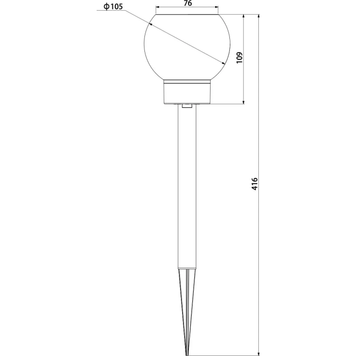 Galix G2625 Farol Solar Efecto Llama Natural con 12 LED SMD Ámbar, Diámetro 10.5 cm, Altura 41 cm, 4 Lúmenes