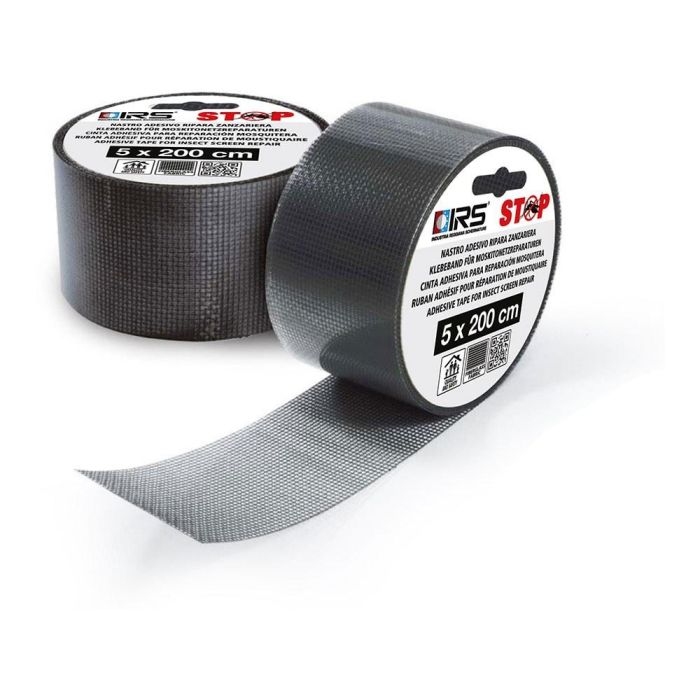 Irs Cinta Adhesiva de Fibra de Vidrio Adaptable para Reparación de Mosquiteras, Color Gris, 5 cm x 200 cm Irs Cinta Adhesiva de Fibra de Vidrio Adaptable para Reparación de Mosquiteras, Color Gris, 5 cm x 200 cm
