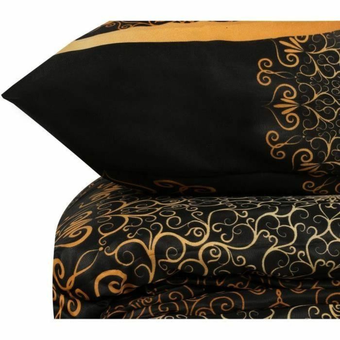 Juego de Cama 220x240 cm con 2 Fundas de Almohada 60x60 cm 100% Algodón Reforzado Negro ASI8681875567564 5