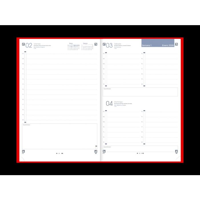 Agenda 2026 Minimal A5 15X21Cm Dia Pagina Color Rojo Oxford 400201724 1