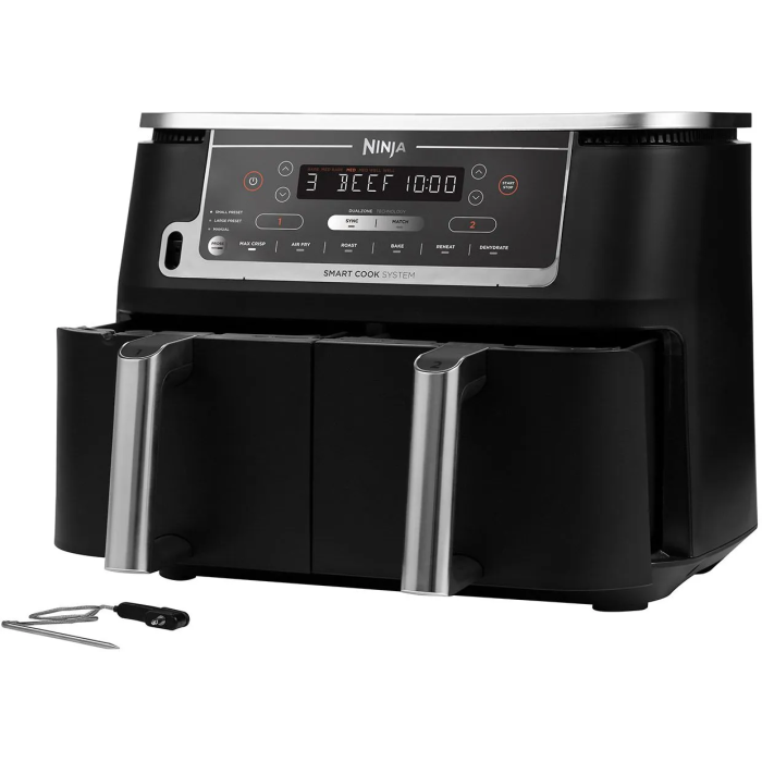 Ninja Freidora de Aire AF451EU, Doble Depósito, 9.5 L, 6 Programas, 2470 W 1