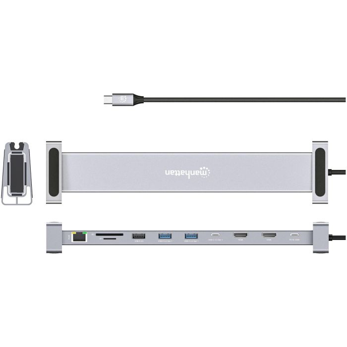 MANHATTAN 10-in-1 4K USB-C PD Dockingstation 2xHDMI 2
