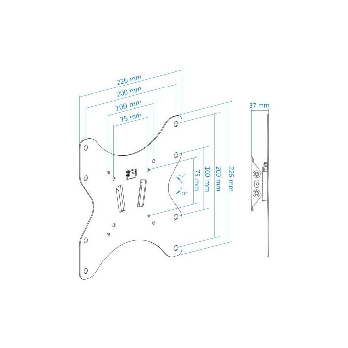 TooQ Soporte de Pared Fijo Inclinable LP1342T-B para TV de 23-42" hasta 35kg TooQ Soporte de Pared Fijo Inclinable LP1342T-B para TV de 23-42" hasta 35kg