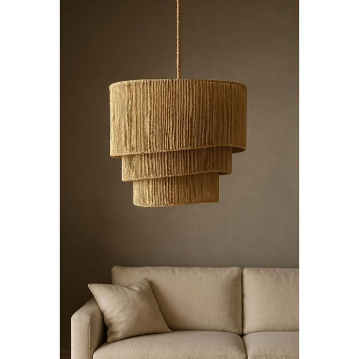 DKD Home Decor Lámpara de Techo Estilo Tropical Marrón de Cuerda y Metal 50x50x50 cm, Casquillo E27 (1 Bombilla) 3 DKD Home Decor Lámpara de Techo Estilo Tropical Marrón de Cuerda y Metal 50x50x50 cm, Casquillo E27 (1 Bombilla) 3