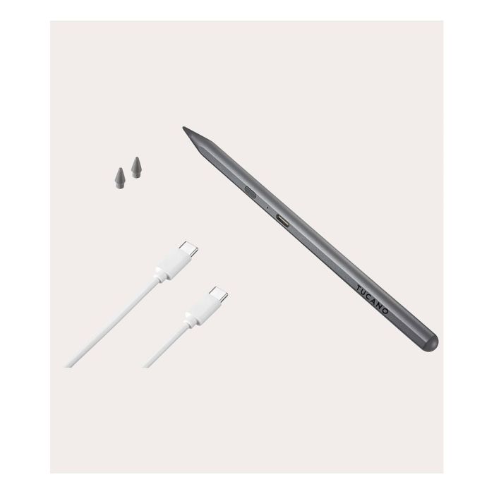 Tucano Pencil 3 UTILITY STYLUS PEN para Apple iPad 7th-10th gen, iPad Air 10.9" 3rd-5th gen, iPad Pro 11" 1st-5th gen - Gris (Aluminio, Bluetooth, Batería 230mAh)