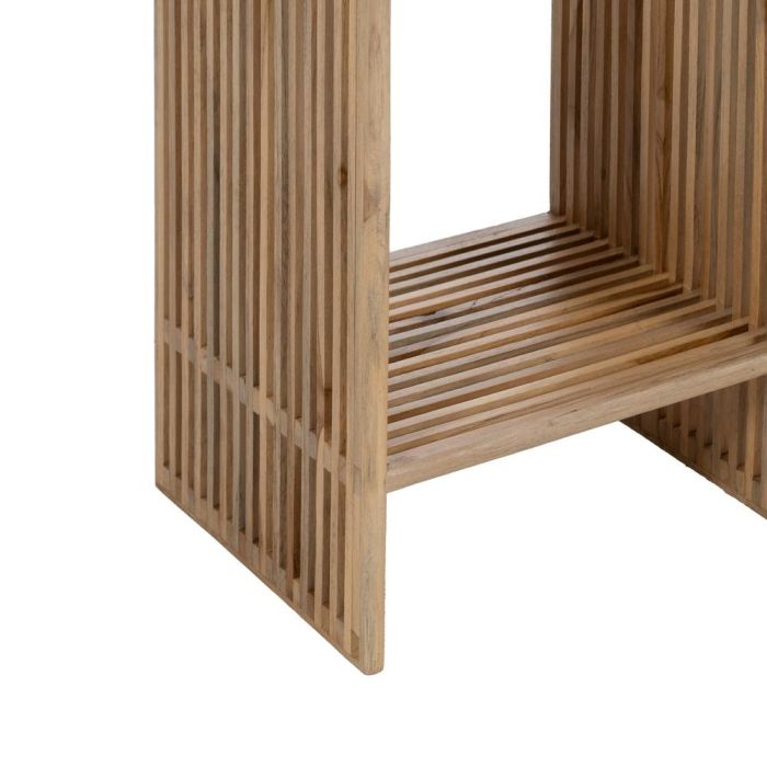 S/2 Peana Natural Madera de Teca Salón 33 X 27 X 86 cm